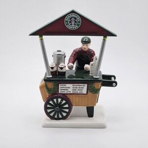 Department 56 Snow Village Starbucks Coffee Cart Handpainted Ceramic